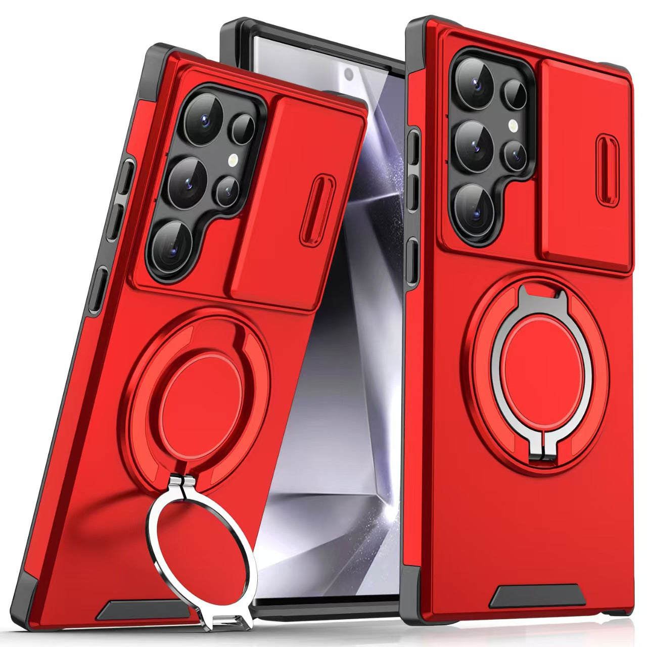 Samsung Ultra Series Applicable Magnetic Rotating Holder Phone Case With Sliding window  (Exclusive)