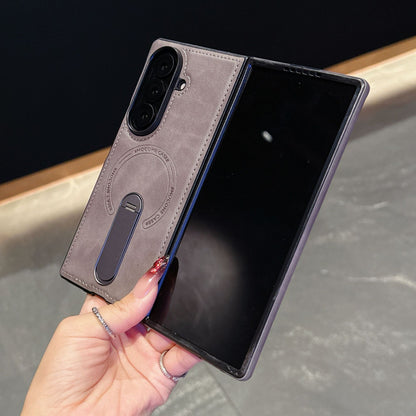 Samsung Z Fold Business Men's Leather Case Magnetic Case Rotating stand  (Exclusive)