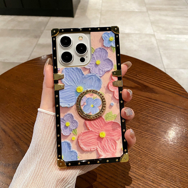 Apple Iphone Colorful Oil Painting Flower Fashion Brand Painted Celebrity Mobile Phone Case(Exclusive)