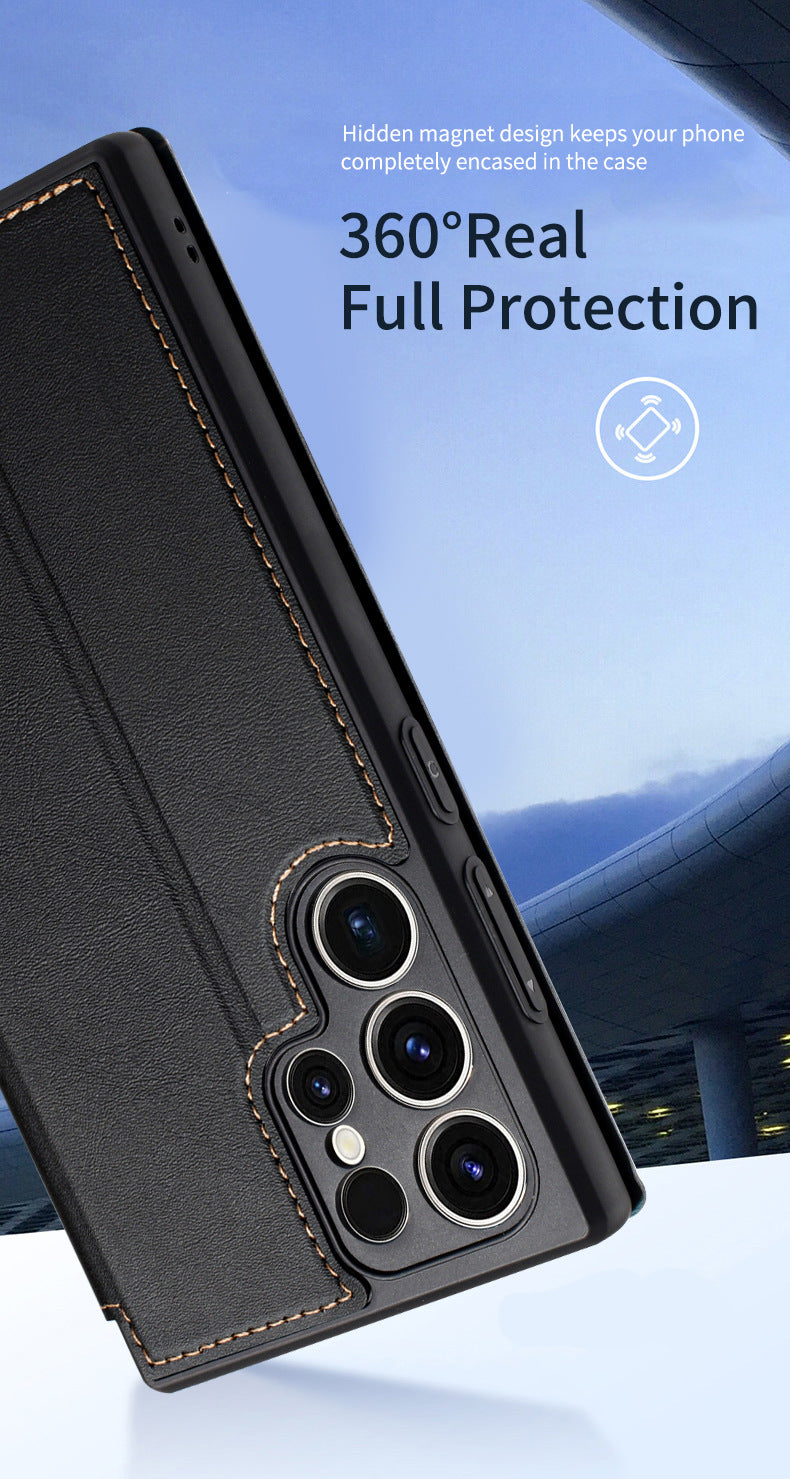 Samsung Ultra series Leather material all-inclusive thin magnetic card Case (Exclusive)