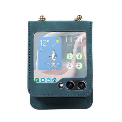 Samsung Flip series Diamond-Shaped Card Holder Korean Crossbody Strap Folding Case (Exclusive)