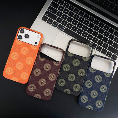 Apple Iphone Kevlar Magnetic Cover with Bitcoin Pattern  (Exclusive)