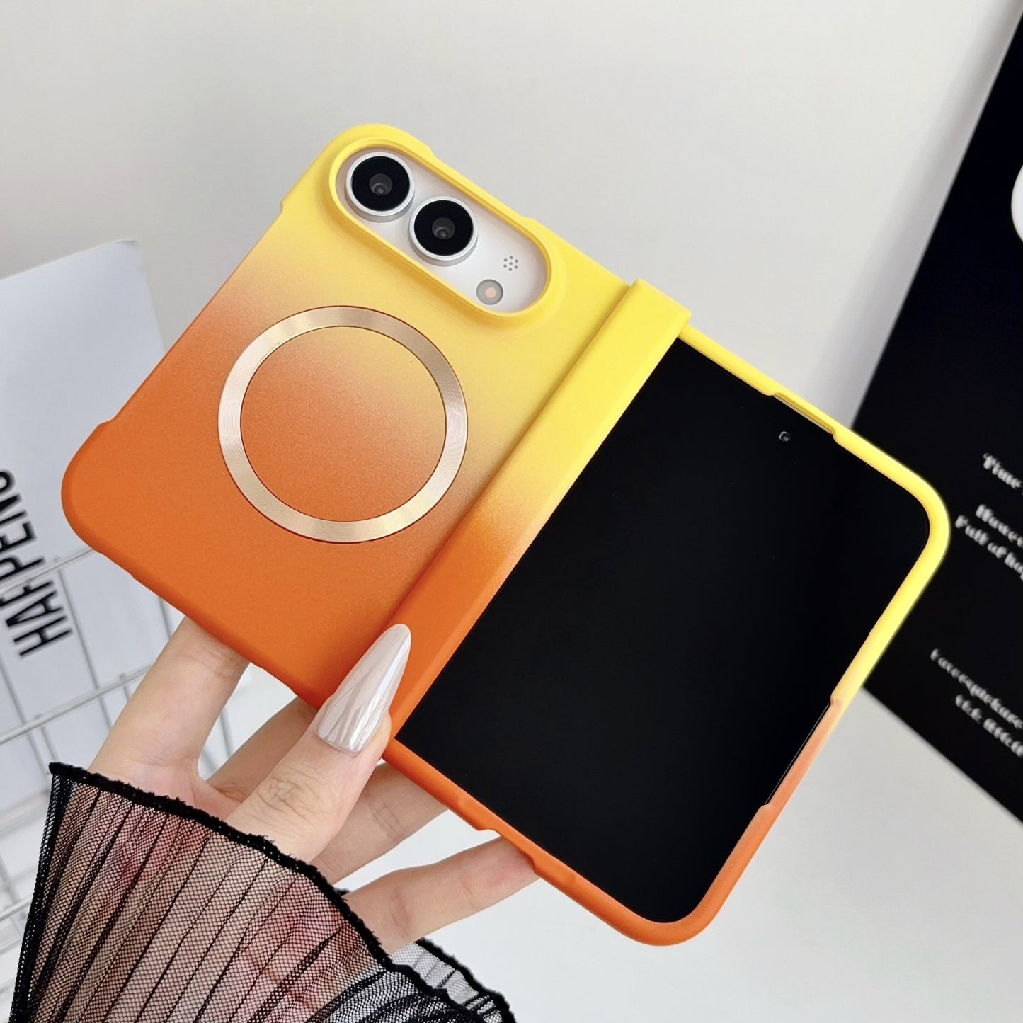 Apple Iphone Ultra Fold Liquid gradient magnetic folding three-piece case (Exclusive)