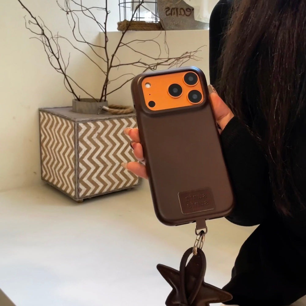 Apple Iphone Leather Star Pendant Mobile Phone Case (Exclusive)