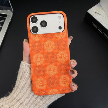 Apple Iphone Kevlar Magnetic Cover with Bitcoin Pattern  (Exclusive)