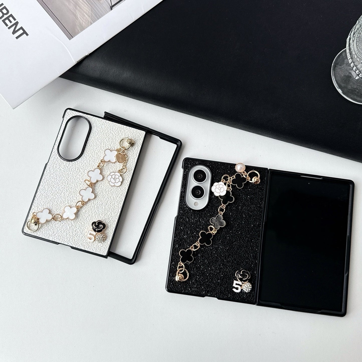 Samsung Fold colorful Chanel-style bracelet protective case (Exclusive)