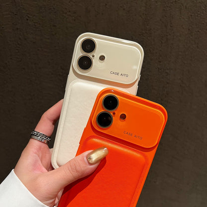 Apple Iphone Vegan Leather cover with 3d Air Cusion Exlusive Design with Minimalistic work  (Exclusive)