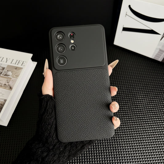 Apple Iphone series Leather Phone Case with Small V Pattern, Anti-Drop, Simple Design Case (Exclsuive)