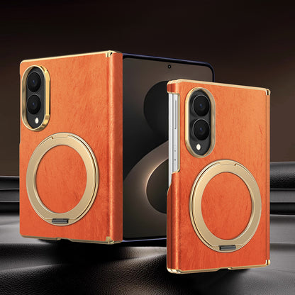 Samsung Fold series screen velvet dual-axis phone case, magnetic rotating stand Case (Exclusive)