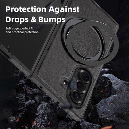 Samsung Fold & Flip Series off Stacked Mobile Phone Case Yashi Leather Texture 360 Magnetic Rotating Stand (Exclusive)