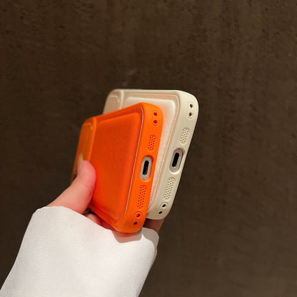 Apple Iphone Vegan Leather cover with 3d Air Cusion Exlusive Design with Minimalistic work  (Exclusive)