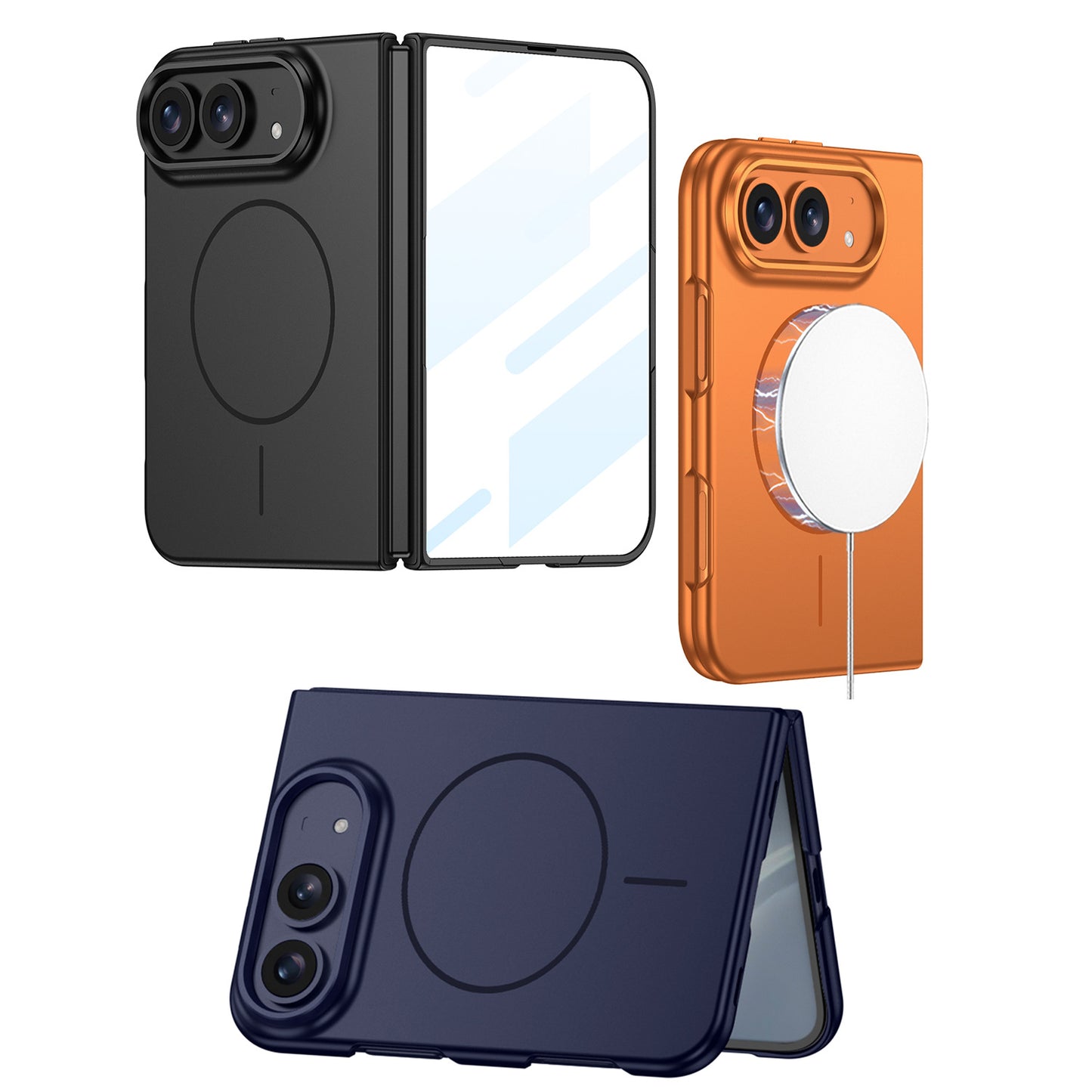 Apple Iphone Ultra fold minimalist magnetic folding features a soft, magnetic feel and built-in magnetic shockproof design case (Exclusive)
