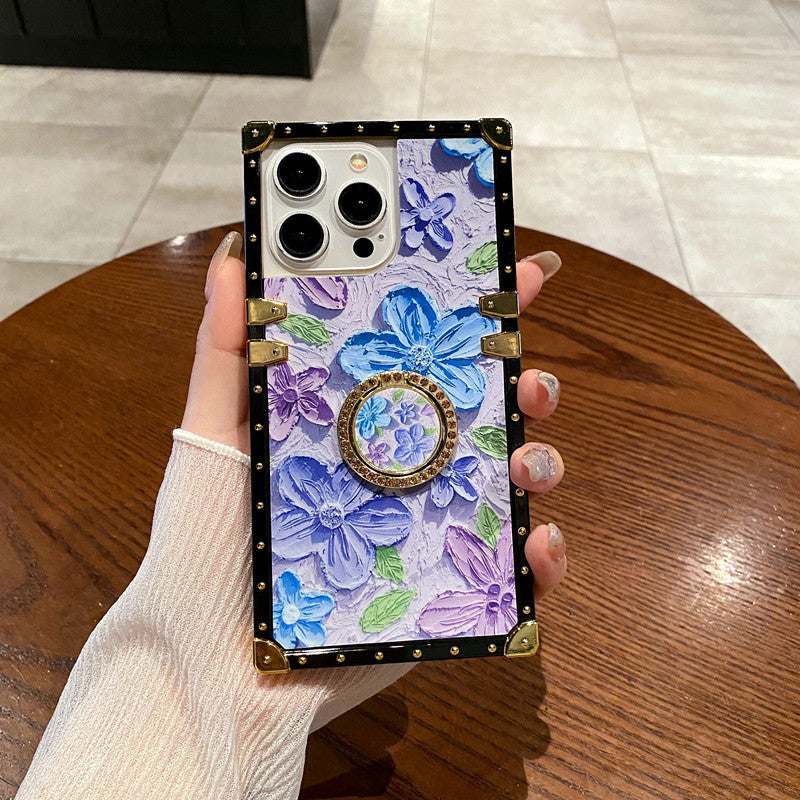Apple Iphone Colorful Oil Painting Flower Fashion Brand Painted Celebrity Mobile Phone Case(Exclusive)