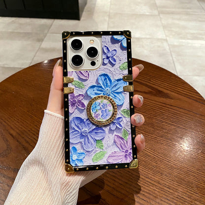 Apple Iphone Colorful Oil Painting Flower Fashion Brand Painted Celebrity Mobile Phone Case(Exclusive)