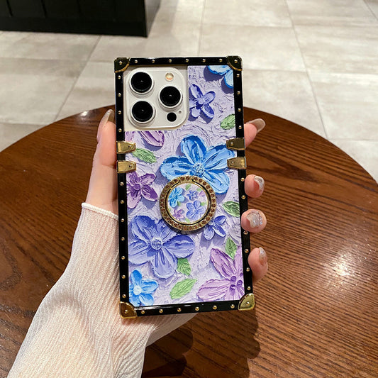 Apple Iphone Colorful Oil Painting Flower Fashion Brand Painted Celebrity Mobile Phone Case(Exclusive)