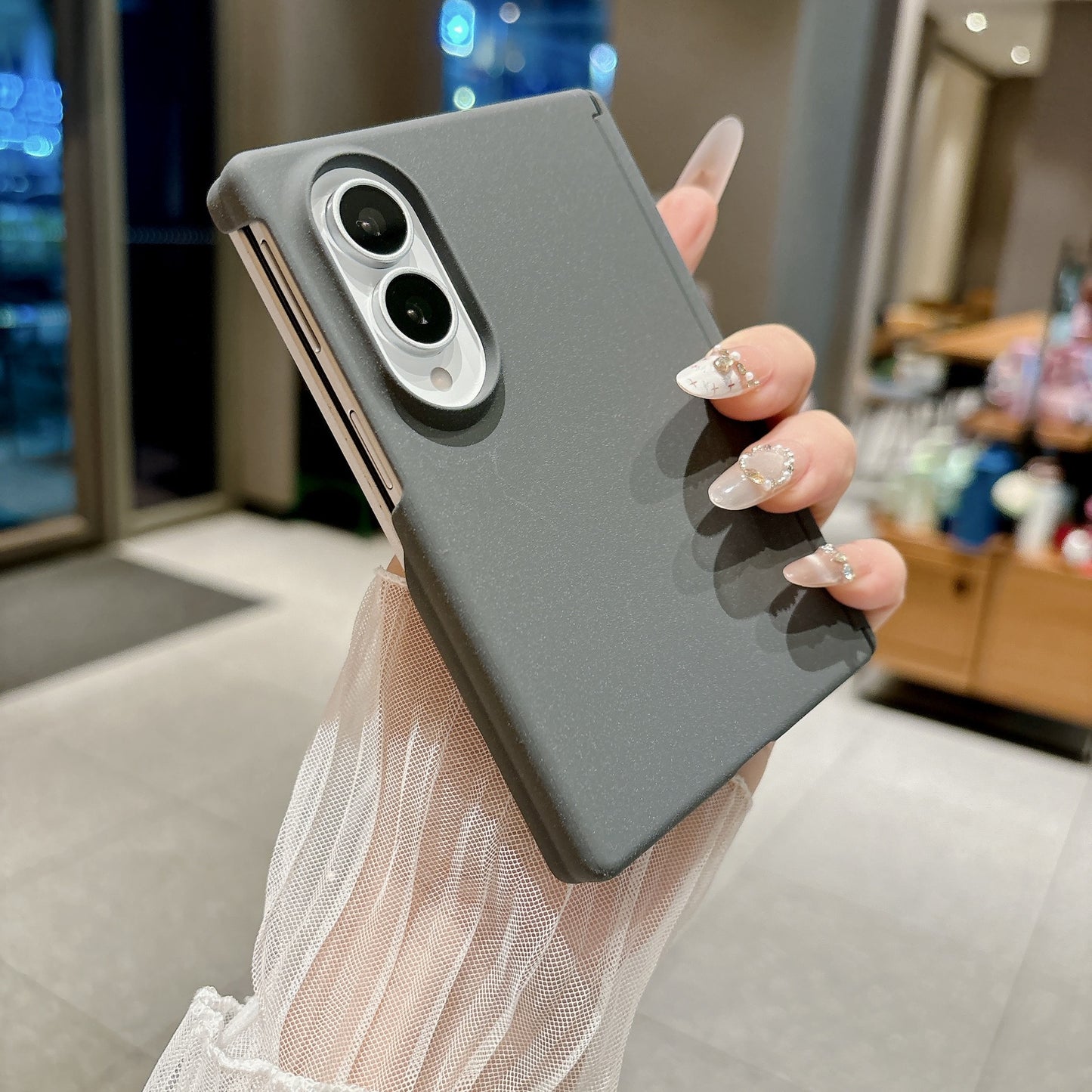 Samsung Fold wide phone magnetic closure gradient frosted case (Exclusive)
