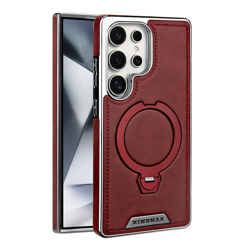 Samsung Ultra series 360-Degree Rotating Magnetic Stand, High-End Leather Texture Case (Exclusive)
