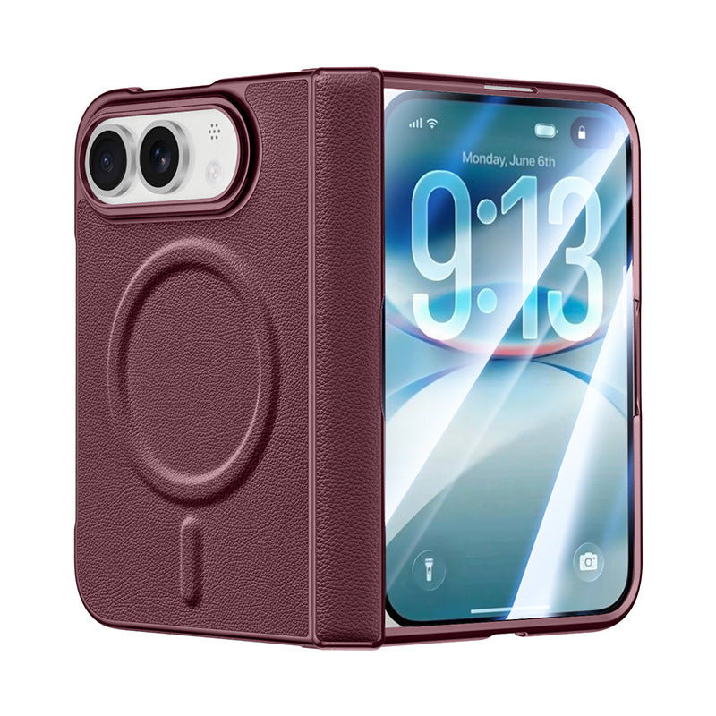 Apple Iphone Ultra Fold wide folding, magnetic vegan leather, front and back protective case, film integrated case (Exclusive)