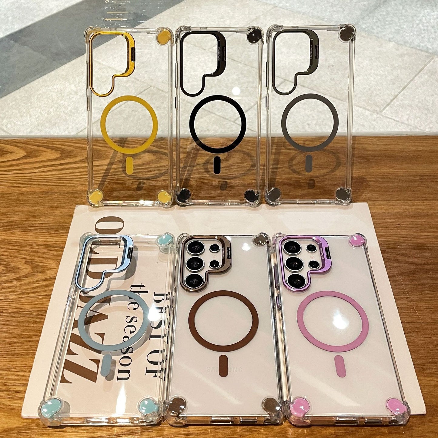 Samsung Ultra Transparent Airbag Magnetic Mobile Phone Holder Anti-Fall Protective Cover (Exclusive)