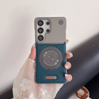 Samsung Ultra Series leather texture Magsafe compatible rotating Case (Exclusive)