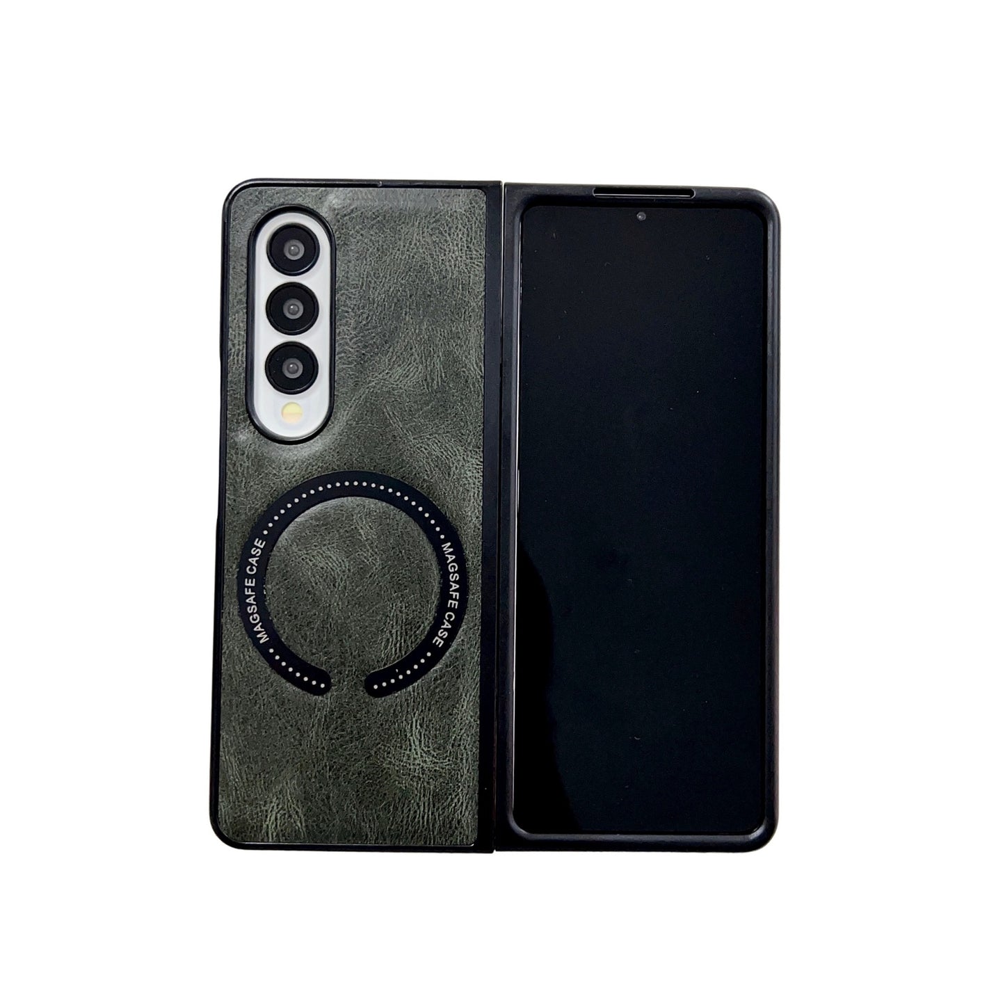 Samsung Fold series business men's retro oil-wax textured leather case (Exclusive)
