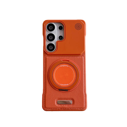 Samsung Ultra Series leather texture Magsafe compatible rotating Case (Exclusive)