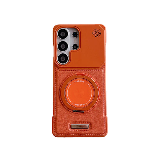 Samsung Ultra Series leather texture Magsafe compatible rotating Case (Exclusive)