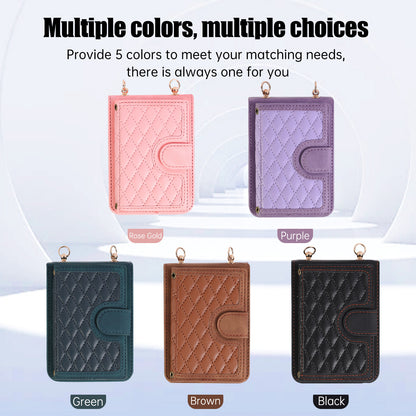 Samsung Flip series Diamond-Shaped Card Holder Korean Crossbody Strap Folding Case (Exclusive)