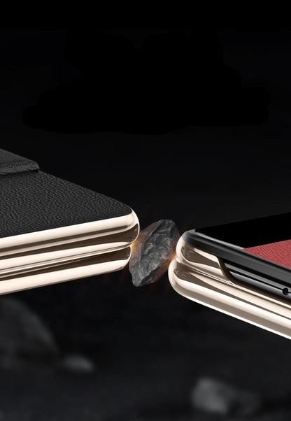 Samsung Fold Series leather wristband dual-axis flip phone Case (Exclusive)