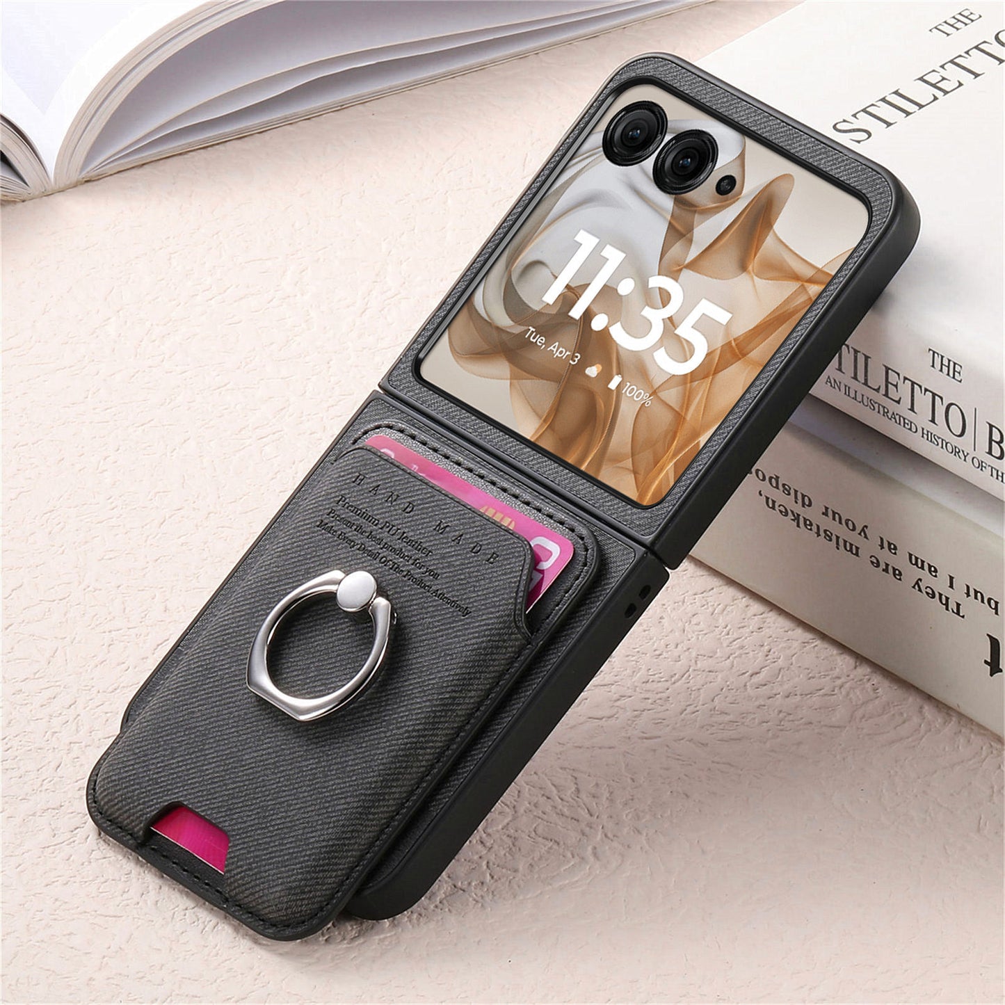 Samsung Z Flip Leather texture Pocket Case (Exclusive)