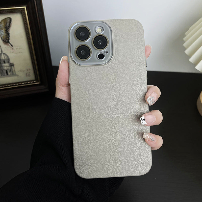 Apple Iphone Litchi Pattern Skin-Feel Crystal Phone Case (Exclusive)