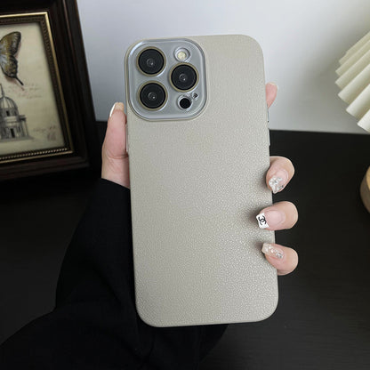 Apple Iphone Litchi Pattern Skin-Feel Crystal Phone Case (Exclusive)