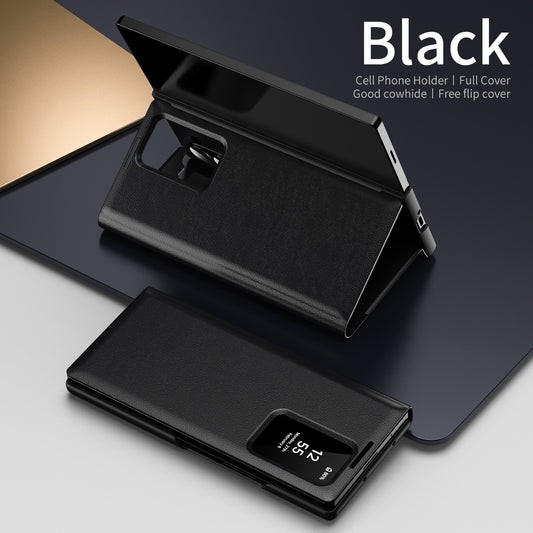 Samsung Fold Series Smart Window Card, Business Leather Case, Flip Cover, Anti-Fall Case (Exclusive)