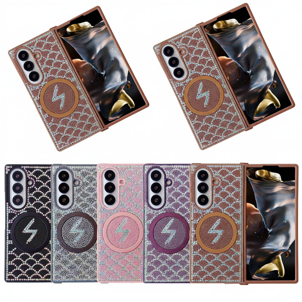 Samsung Foldable Screen Glitter Diamond Magnetic Bracelet Protective Case (Exclusive)