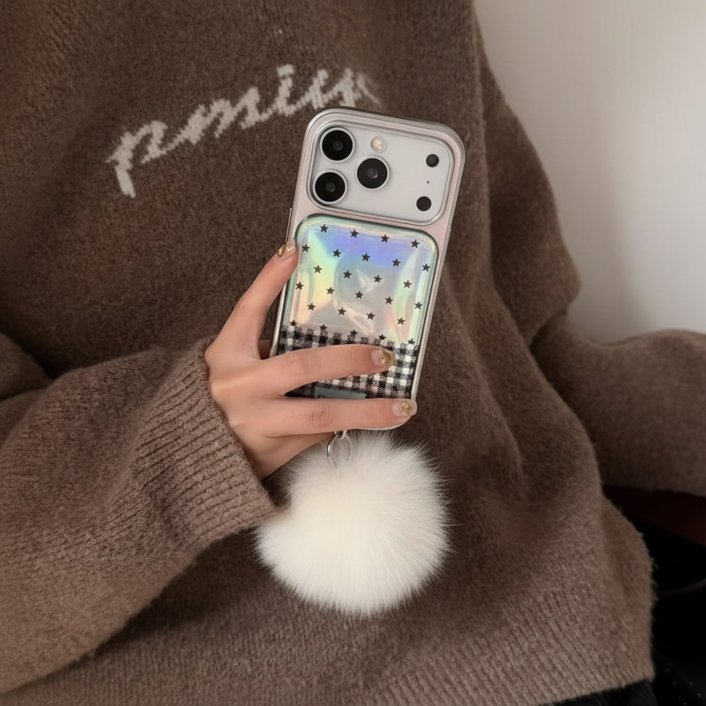 Apple Iphone Mint Green Galaxy Feather Yarn Star Ins Korean Style Case(Exclusive)