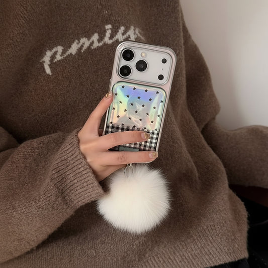 Apple Iphone Mint Green Galaxy Feather Yarn Star Ins Korean Style Case(Exclusive)