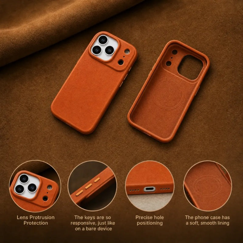 Apple iphone Genuine Leather Magnetic Full-Cover Leather Case (Exclusive)