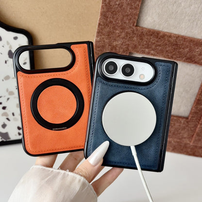 Apple iPhone Ultra Fold magnetic rotating stand, plain leather protective case (Exclusive)