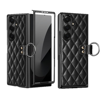 Samsung Fold electroplated ring phone case, Korean style, drop-proof protective case (Exclusive)