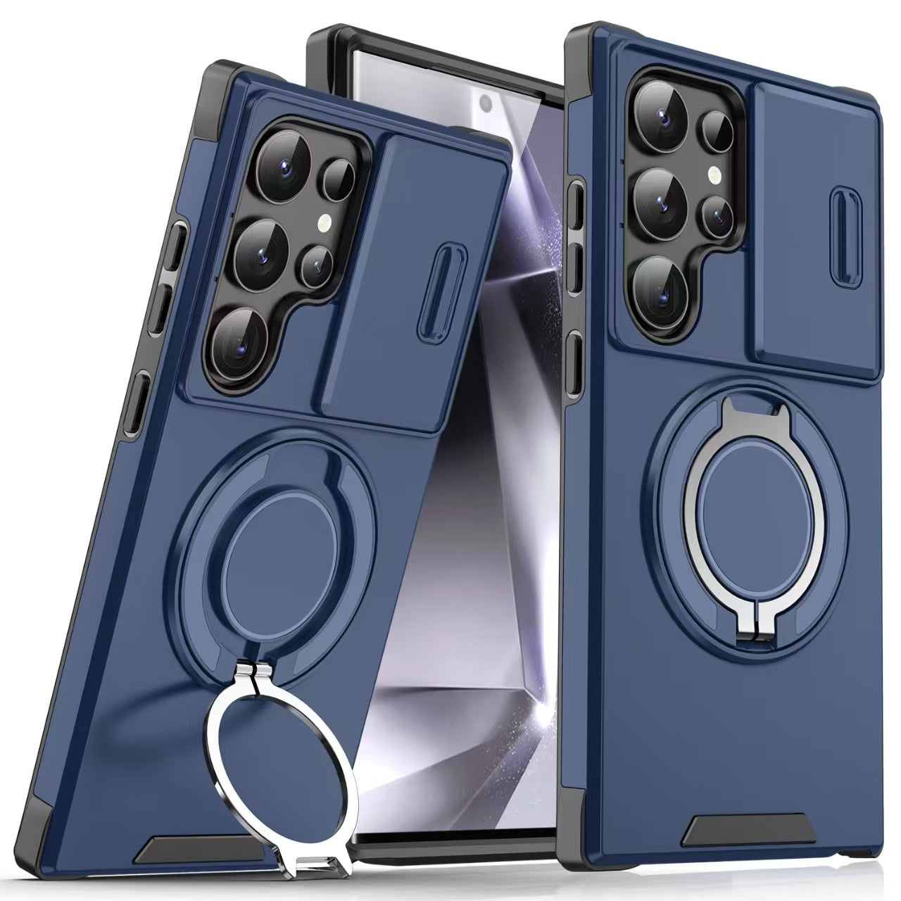 Samsung Ultra Series Applicable Magnetic Rotating Holder Phone Case With Sliding window  (Exclusive)