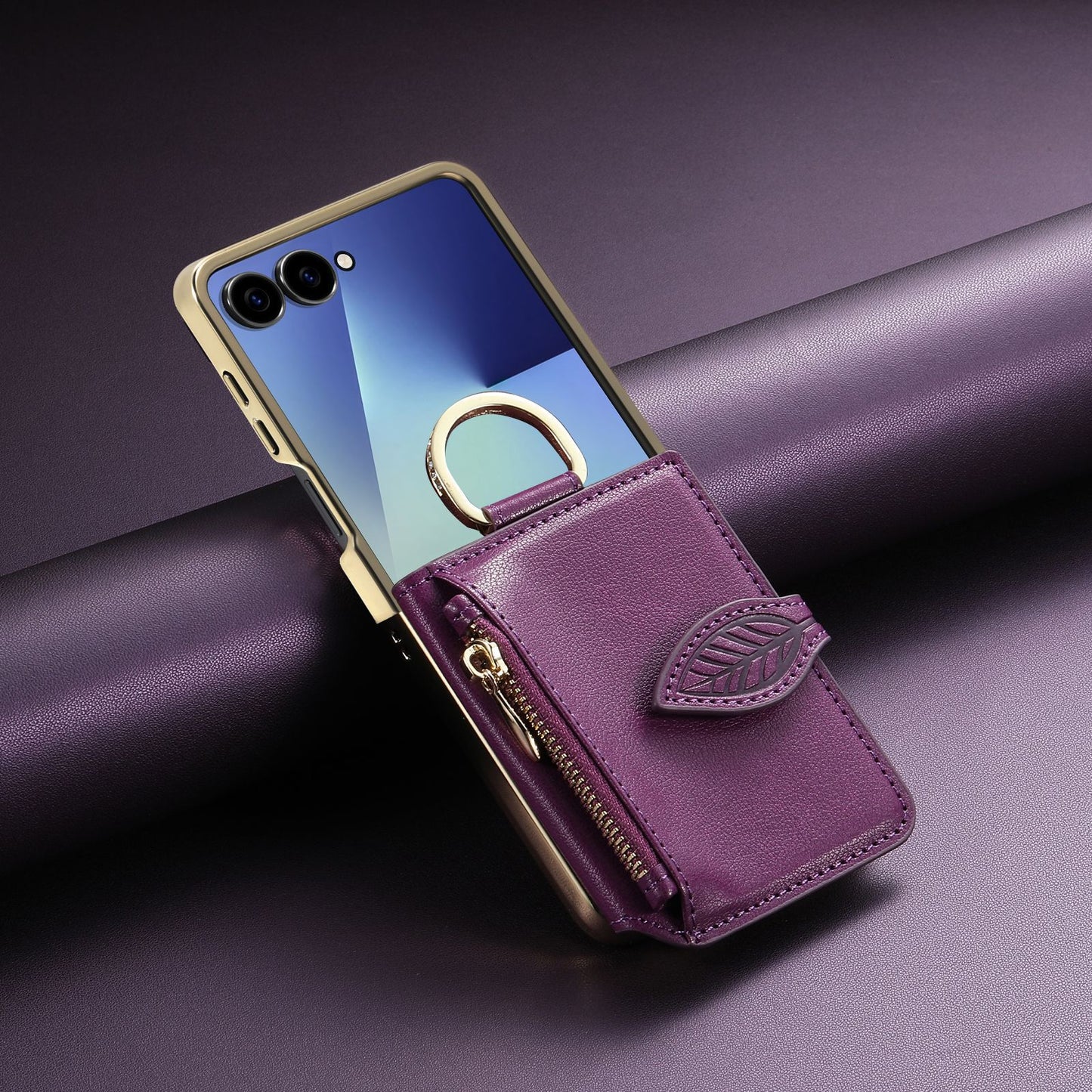 Samsung Flip series Suitable Phone Case, Electroplated Card-Inserting (Exclusive)