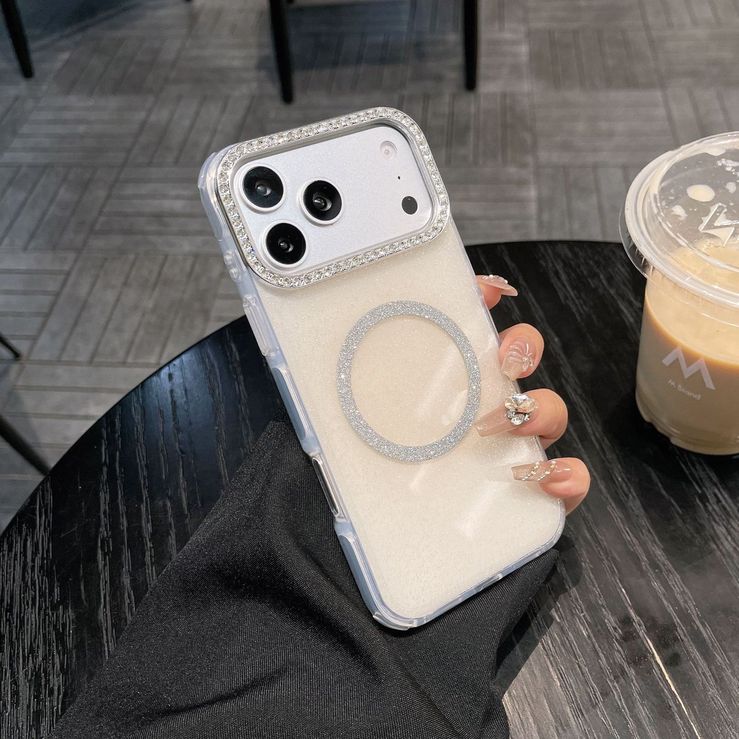 Apple Iphone Glitter Back Cover Magnetic suction Case  (Exclusive)