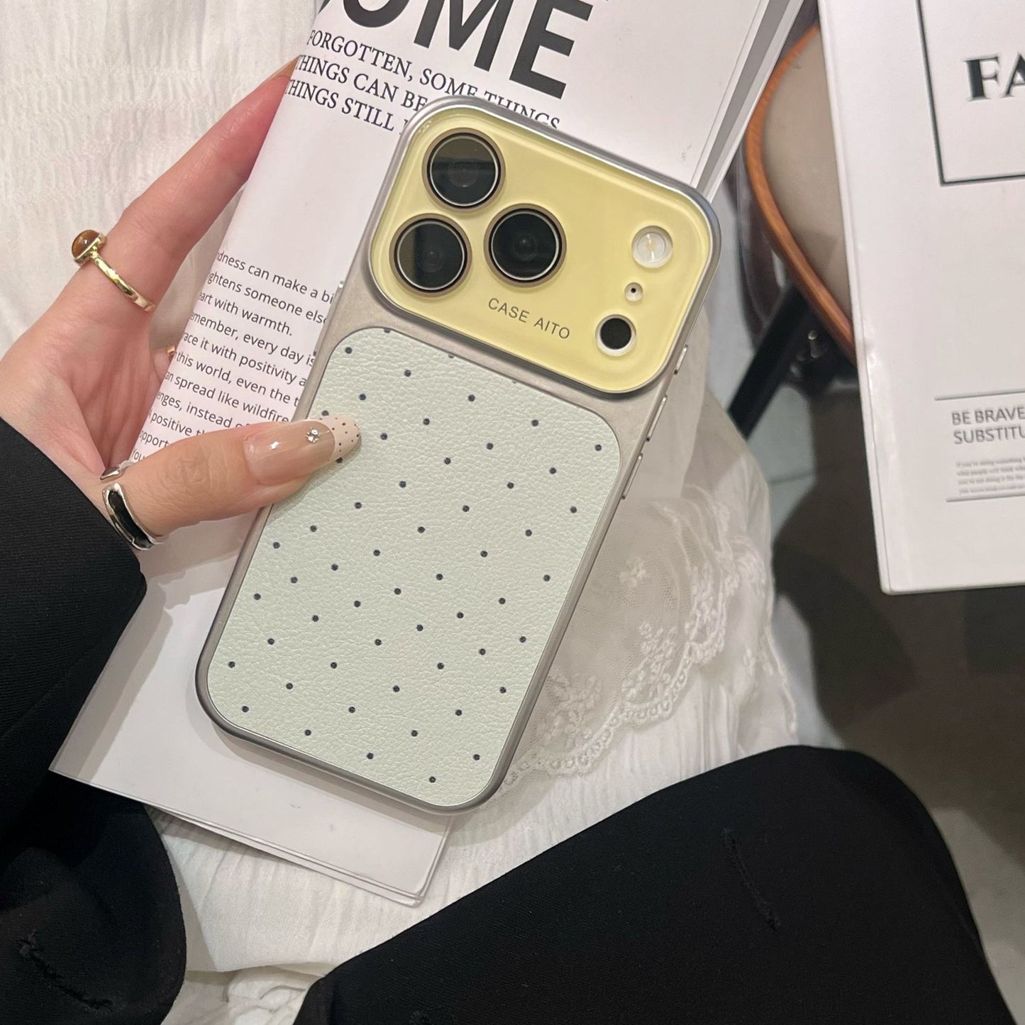 Apple Iphone Sweet and Simple Polka Dot Design for Instagram Girls Case (Exclusive)
