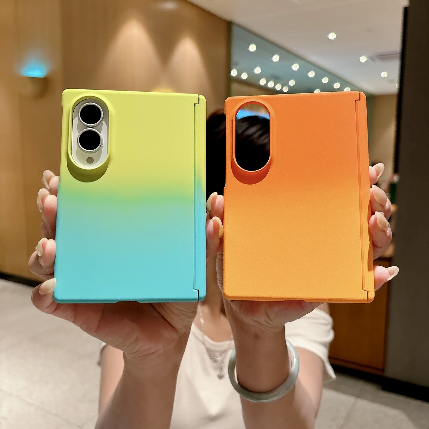 Samsung Fold wide phone magnetic closure gradient frosted case (Exclusive)