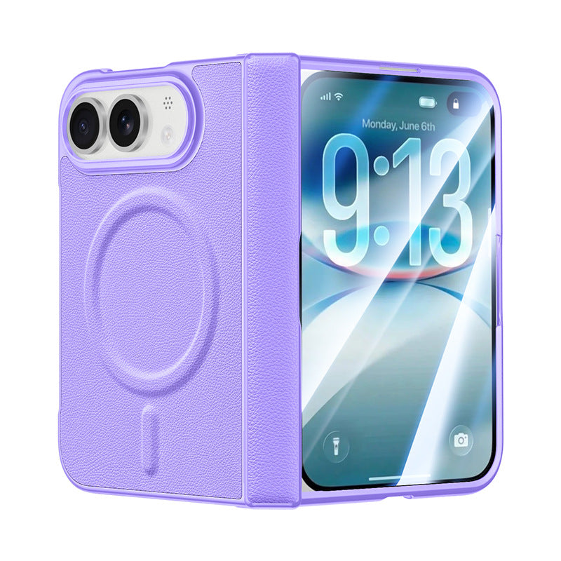 Apple Iphone Ultra Fold wide folding, magnetic vegan leather, front and back protective case, film integrated case (Exclusive)