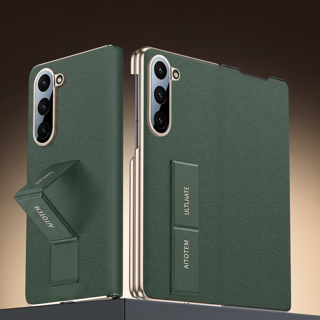 Samsung Fold Series leather wristband dual-axis flip phone Case (Exclusive)