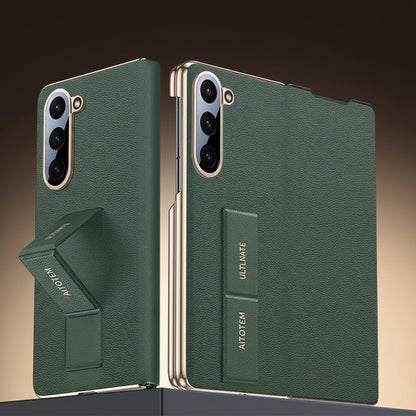 Samsung Fold Series leather wristband dual-axis flip phone Case (Exclusive)