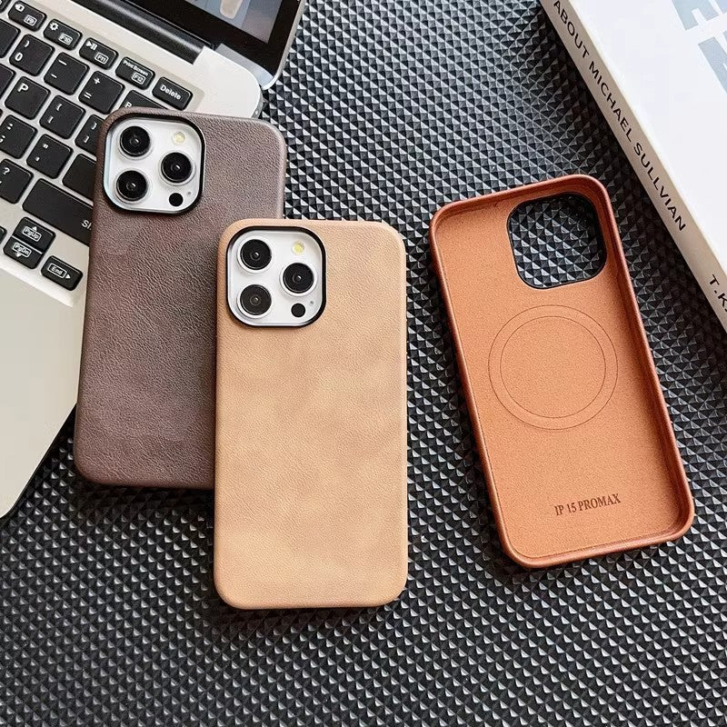 Apple Iphone series Crazy Horse Leather Retro Magnetic Suction Case (Exclusive)