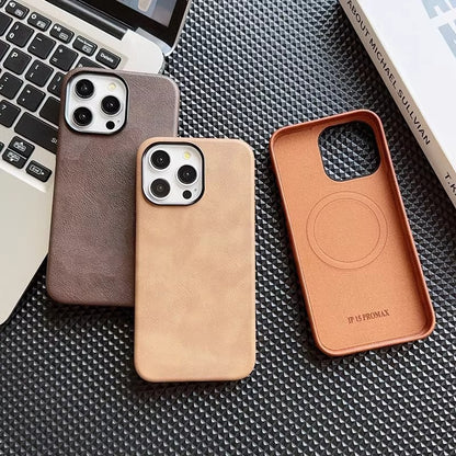 Apple Iphone series Crazy Horse Leather Retro Magnetic Suction Case (Exclusive)