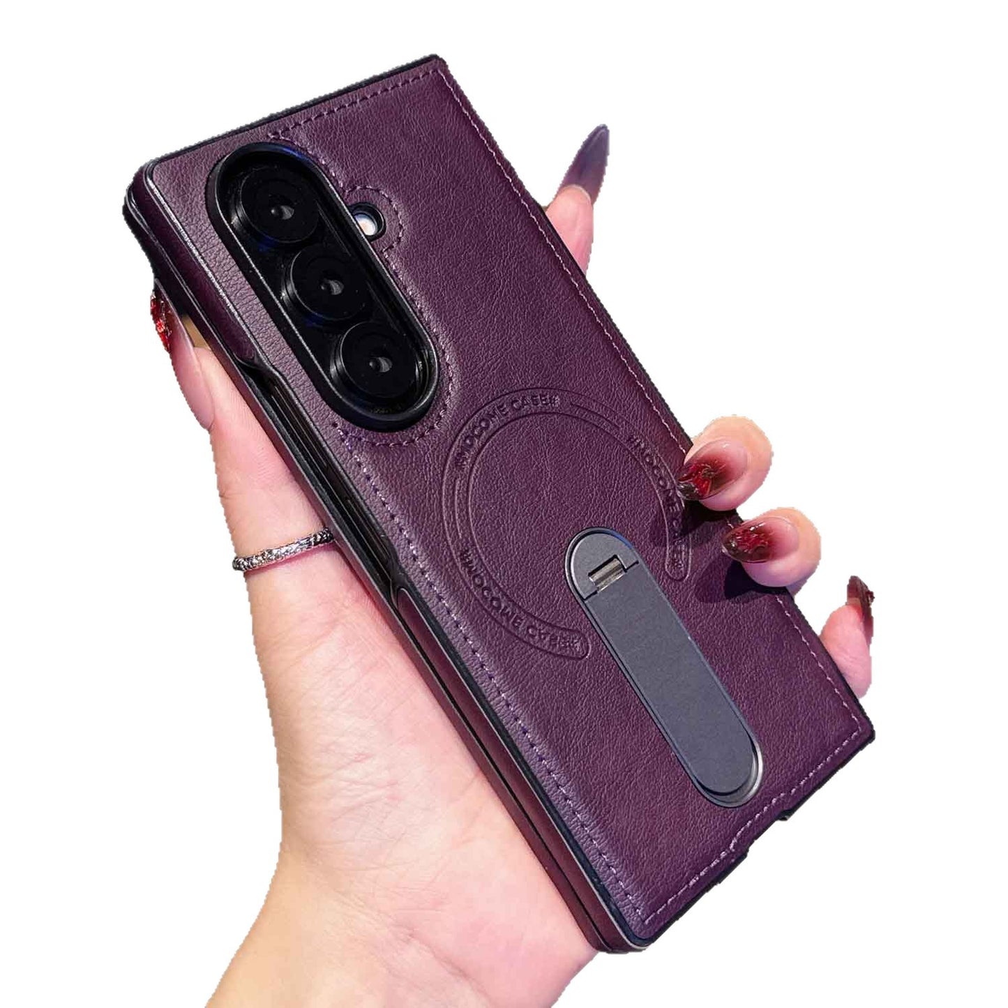 Samsung Z Fold Business Men's Leather Case Magnetic Case Rotating stand  (Exclusive)